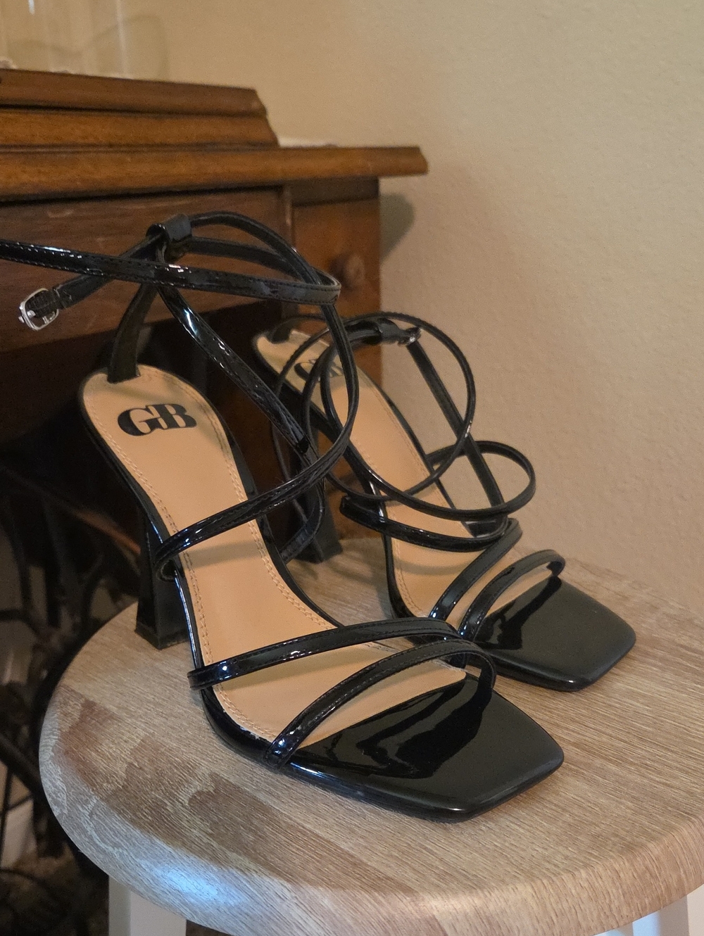 GB Black Strappy Heels US 7.5M